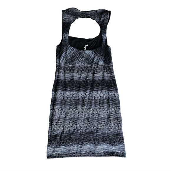 Free People knit keyhole back square neckline boho dress size 4 - Picture 4 of 6